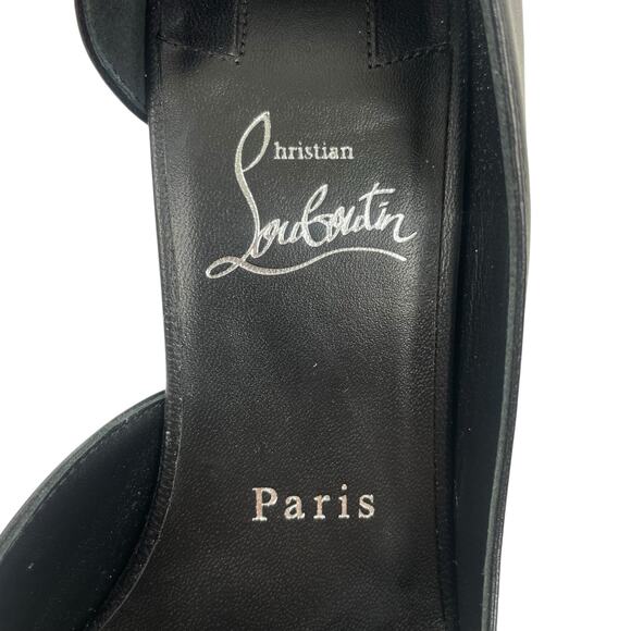 Christian Louboutin Open Apostropha 80 d'Orsay Leather Pump Black Size 38 - Picture 12 of 13